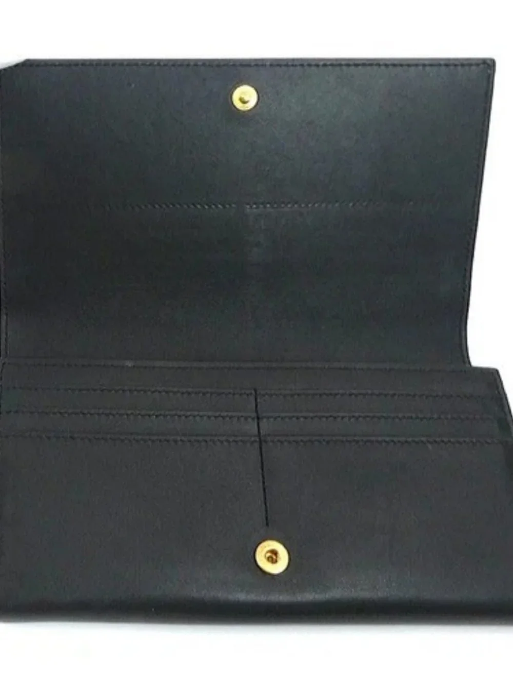 Auth SAINT LAURENT Long Wallet Black Leather/Goldtone - h31722a - Picture 5 of 16